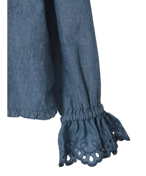 PINK HOUSE（ピンクハウス）の「スカラップレース使いダンガリーブラウス（シャツ/ブラウス・レディース・レッド/ピンク/インディゴブルー/カーキ/ブラック/ホワイト・フリー）」の22枚目の写真