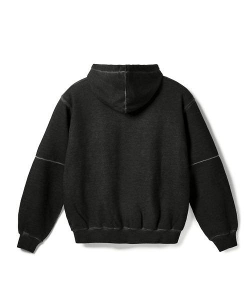 Pigment Dyed Split Zip Hoodie - Charcoal（パーカー）｜LORES
