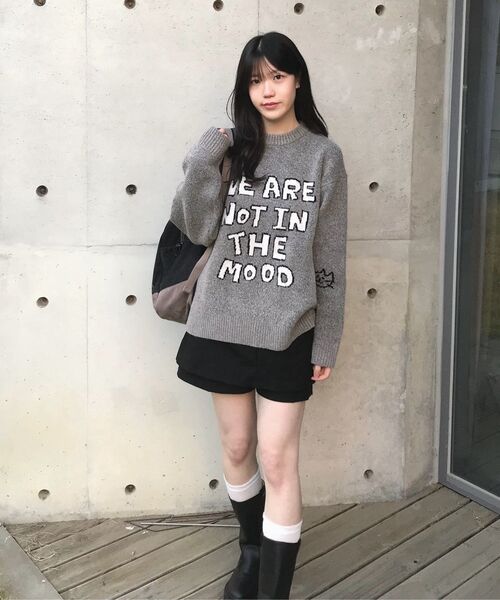 LMR（エルエムアール）の「レタリングジャガードプルオーバーニット GREY（ニット/セーター・レディース・グレー・M/L）」の6枚目の写真