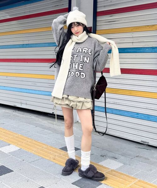 LMR（エルエムアール）の「レタリングジャガードプルオーバーニット GREY（ニット/セーター・レディース・グレー・M/L）」の7枚目の写真