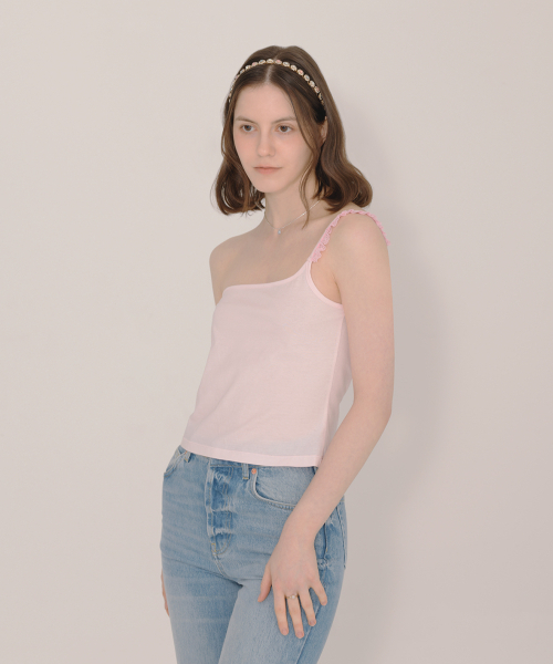 ICE GARDEN A.508(アイス ガーデン エイオーゴンパル)の「Lace Trimming One Shoulder Camisole(Tシャツ/カットソー・レディース・その他・S/M)」の2枚目の写真