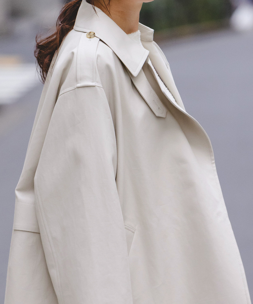 Noble（ノーブル）の「《WEB限定追加》コットンダブルクロスハーフコート（その他アウター・レディース・ベージュ/アイボリー・38/36）」の8枚目の写真