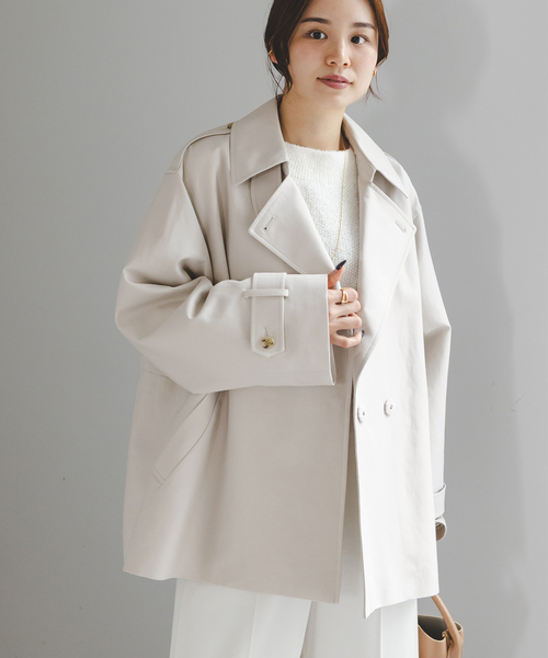 Noble（ノーブル）の「《WEB限定追加》コットンダブルクロスハーフコート（その他アウター・レディース・ベージュ/アイボリー・38/36）」の11枚目の写真