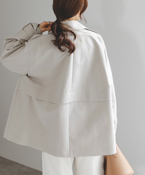 Noble（ノーブル）の「《WEB限定追加》コットンダブルクロスハーフコート（その他アウター・レディース・ベージュ/アイボリー・38/36）」の13枚目の写真