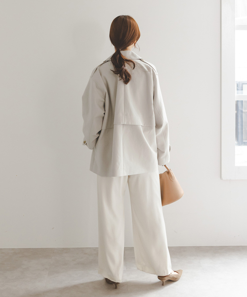 Noble（ノーブル）の「《WEB限定追加》コットンダブルクロスハーフコート（その他アウター・レディース・ベージュ/アイボリー・38/36）」の16枚目の写真