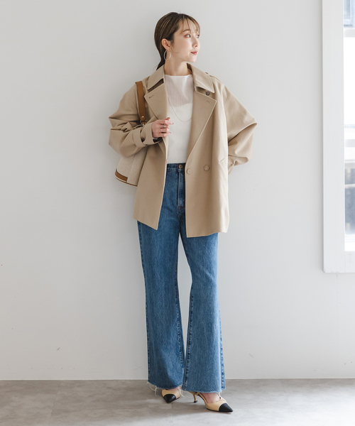 Noble（ノーブル）の「《WEB限定追加》コットンダブルクロスハーフコート（その他アウター・レディース・ベージュ/アイボリー・38/36）」の17枚目の写真