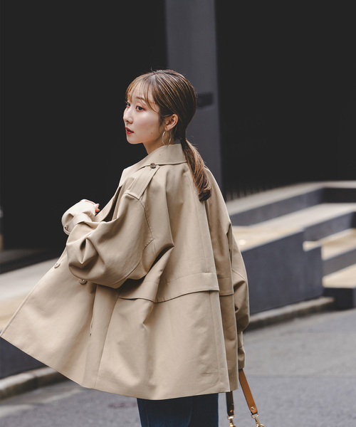 Noble（ノーブル）の「《WEB限定追加》コットンダブルクロスハーフコート（その他アウター・レディース・ベージュ/アイボリー・38/36）」の19枚目の写真