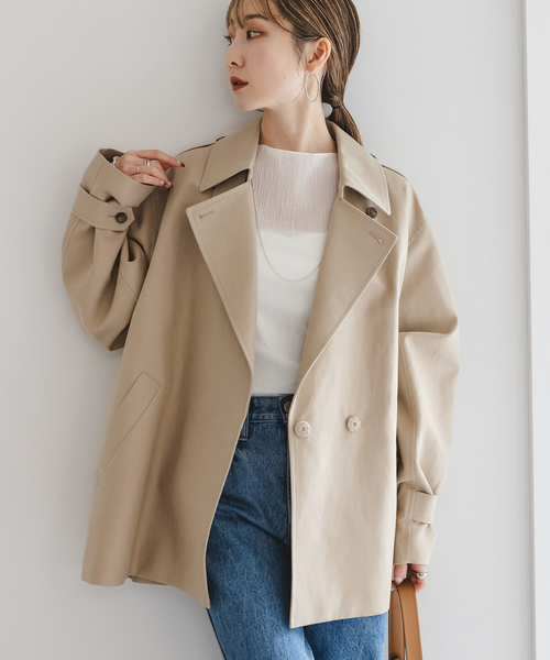 Noble（ノーブル）の「《WEB限定追加》コットンダブルクロスハーフコート（その他アウター・レディース・ベージュ/アイボリー・38/36）」の21枚目の写真