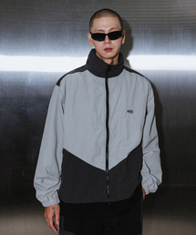 BURNING CAPONE（バーニングカポネ）の「BCブロックウィンドブレーカー グレー（ナイロンジャケット）」