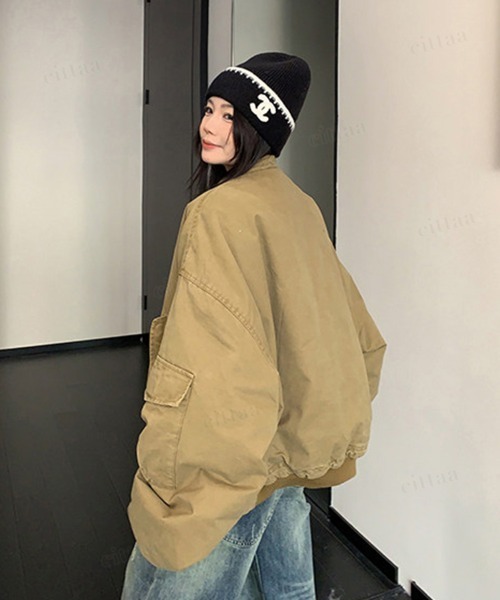 Dalfwin（ダールフィン）の「韓国ファッション ボリューム袖ワークブルゾン（ブルゾン・レディース・ブラウン系・FREE）」の6枚目の写真