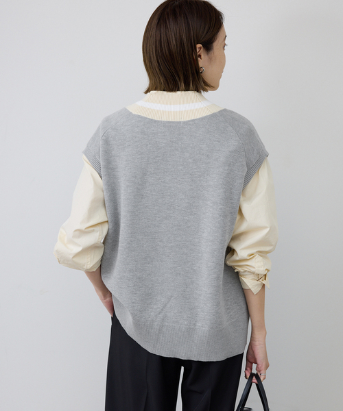 SLOBE IENA（スローブイエナ）の「サガラ刺繍レタードベスト（ベスト・レディース・ベージュ/チャコールグレー・FREE）」の16枚目の写真