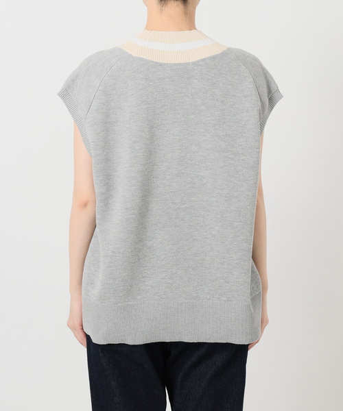 SLOBE IENA（スローブイエナ）の「サガラ刺繍レタードベスト（ベスト・レディース・ベージュ/チャコールグレー・FREE）」の6枚目の写真