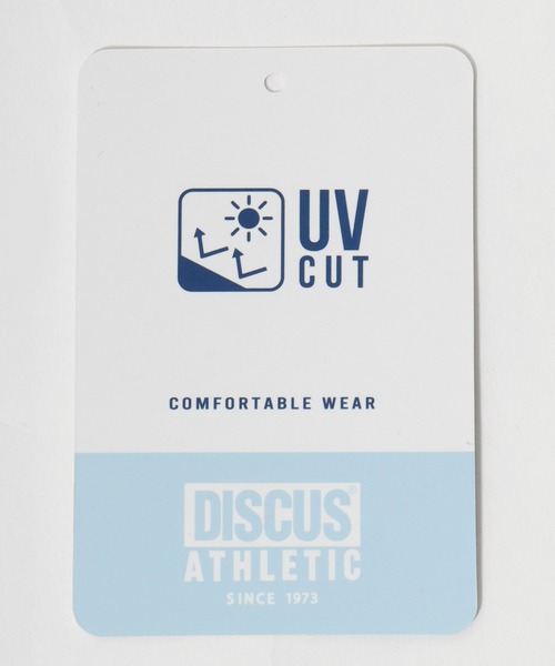 DISCUS ATHLETIC(ディスカス アスレチック)の「DISCUS ATHLETIC(ディスカスアスレチック)UVケア ペプラムフレアTシャツ/フレンチスリーブ カレッジロゴ 体型カバー(Tシャツ/カットソー・レディース・スミクロ/ネイビー/オフホワイト・M)」の5枚目の写真
