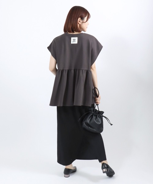 DISCUS ATHLETIC(ディスカス アスレチック)の「DISCUS ATHLETIC(ディスカスアスレチック)UVケア ペプラムフレアTシャツ/フレンチスリーブ カレッジロゴ 体型カバー(Tシャツ/カットソー・レディース・スミクロ/ネイビー/オフホワイト・M)」の22枚目の写真
