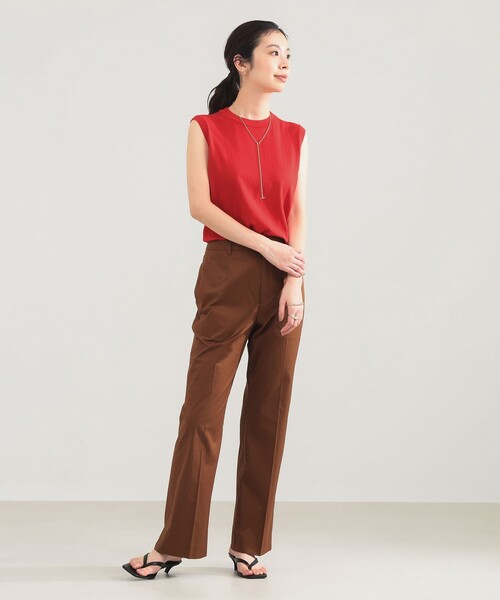 Demi-Luxe BEAMS（デミルクス ビームス）の「AK+1 / コットン ストレッチ パンツ（その他パンツ・レディース・ブラウン/ダークグリーン・38/36）」の4枚目の写真
