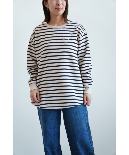 HEART MARKET（ハートマーケット）の「ハート付きカポック裏毛プルオーバー（Tシャツ/カットソー・レディース・グリーン/その他2/その他1/スミクロ/ダークパープル/アイボリー/グレー・FREE）」の13枚目の写真