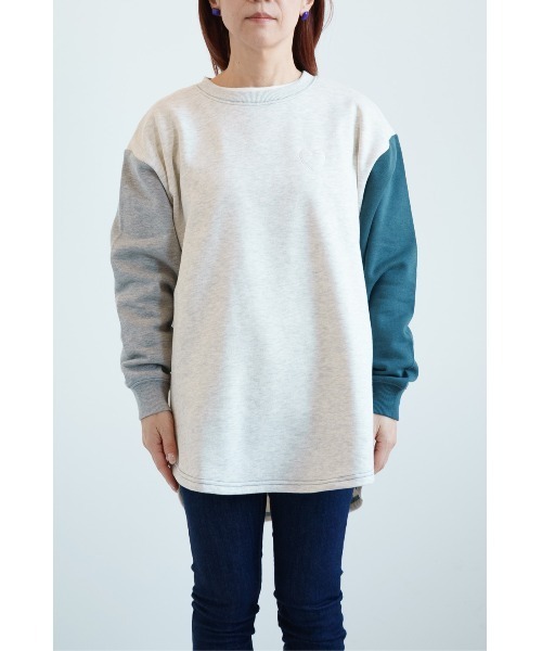 HEART MARKET（ハートマーケット）の「ハート付きカポック裏毛プルオーバー（Tシャツ/カットソー・レディース・グリーン/その他2/その他1/スミクロ/ダークパープル/アイボリー/グレー・FREE）」の14枚目の写真