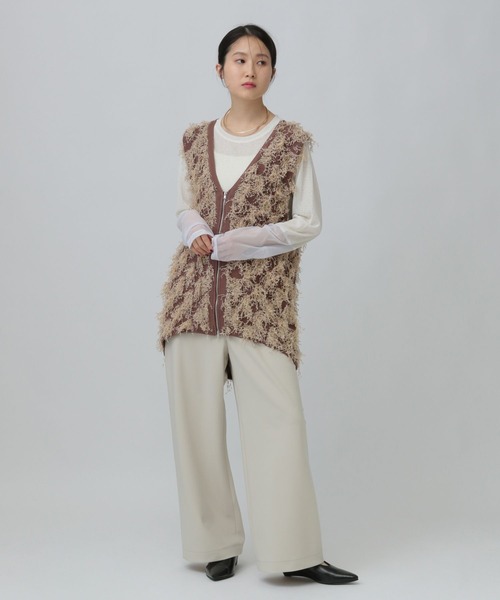 LEPSIM（レプシィム）の「フリンジWZIPベストチュニック　640632（ベスト・レディース・ブラウン/グレー/アイボリー・FREE）」の9枚目の写真