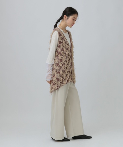 LEPSIM（レプシィム）の「フリンジWZIPベストチュニック　640632（ベスト・レディース・ブラウン/グレー/アイボリー・FREE）」の11枚目の写真