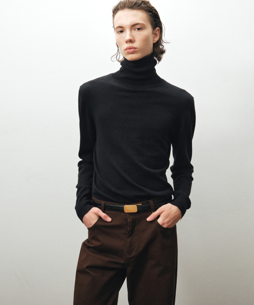 NOIRER(ノイア)の「カシミヤコットンタートルネック(ブラック)(ニット/セーター・メンズ・その他・48/50/52)」の1枚目の写真