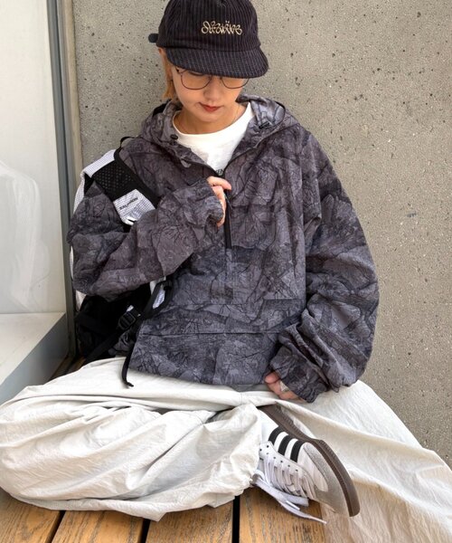 Franklin Climbing（フランクリンクライミング）の「【Franklin Climbing】撥水/ユニセックス/シティアクティブツリーカモアノラック（ナイロンジャケット・メンズ・ブラック/ネイビー・LARGE/MEDIUM）」の15枚目の写真