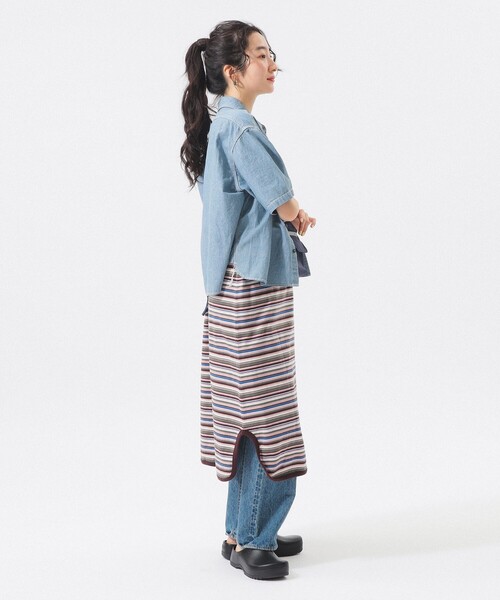 BEAMS BOY（ビームスボーイ）の「マルチボーダー ワンピース（ワンピース・レディース・オレンジ/ピンク/グリーン・ONE SIZE）」の10枚目の写真
