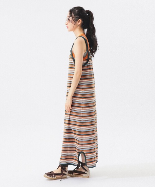 BEAMS BOY（ビームスボーイ）の「マルチボーダー ワンピース（ワンピース・レディース・オレンジ/ピンク/グリーン・ONE SIZE）」の12枚目の写真