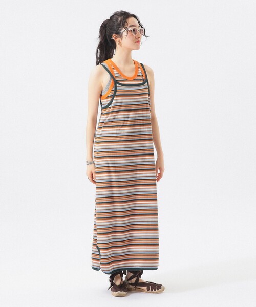 BEAMS BOY（ビームスボーイ）の「マルチボーダー ワンピース（ワンピース・レディース・オレンジ/ピンク/グリーン・ONE SIZE）」の13枚目の写真