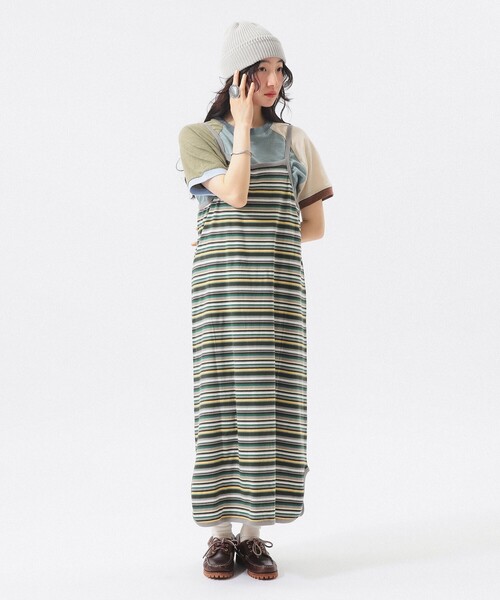 BEAMS BOY（ビームスボーイ）の「マルチボーダー ワンピース（ワンピース・レディース・オレンジ/ピンク/グリーン・ONE SIZE）」の15枚目の写真