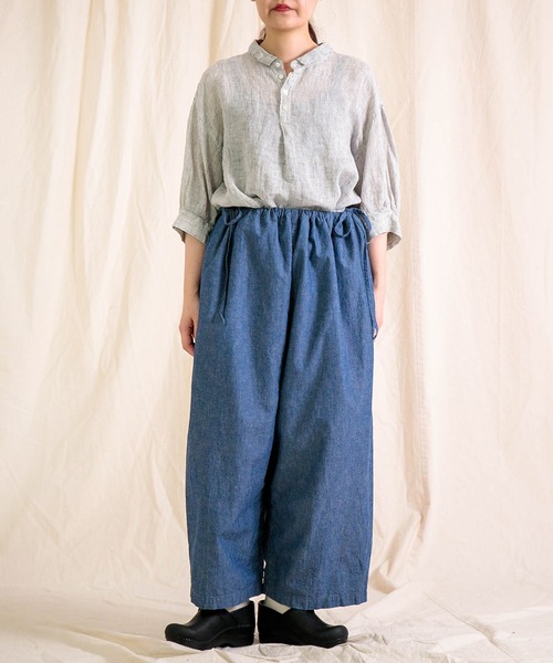Brocante（ブロカント）の「[Brocante / ブロカント] リネンガーゼストライプ バロンシャツ（シャツ/ブラウス・レディース・グレー系その他・2）」の3枚目の写真