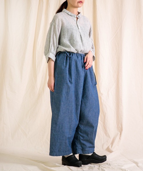 Brocante（ブロカント）の「[Brocante / ブロカント] リネンガーゼストライプ バロンシャツ（シャツ/ブラウス・レディース・グレー系その他・2）」の4枚目の写真