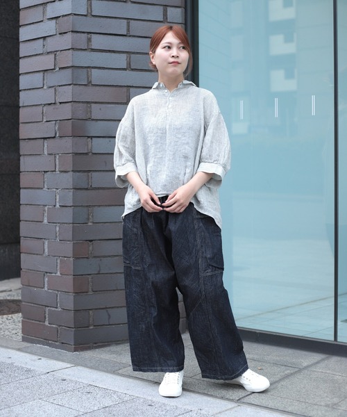 Brocante（ブロカント）の「[Brocante / ブロカント] リネンガーゼストライプ バロンシャツ（シャツ/ブラウス・レディース・グレー系その他・2）」の17枚目の写真