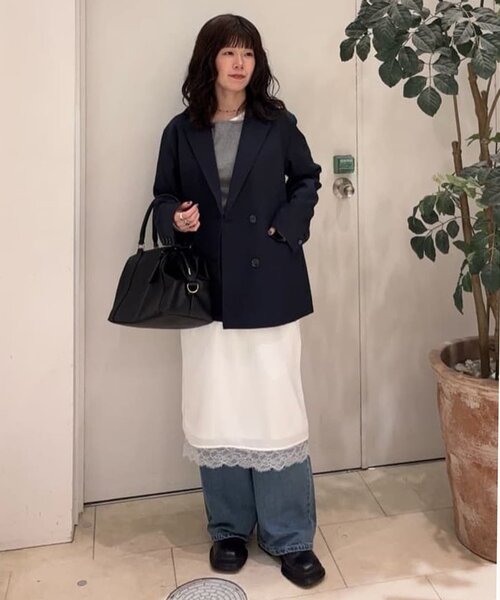 umm.】ヒゲレースクラッシュサテンミドルスカート（スカート