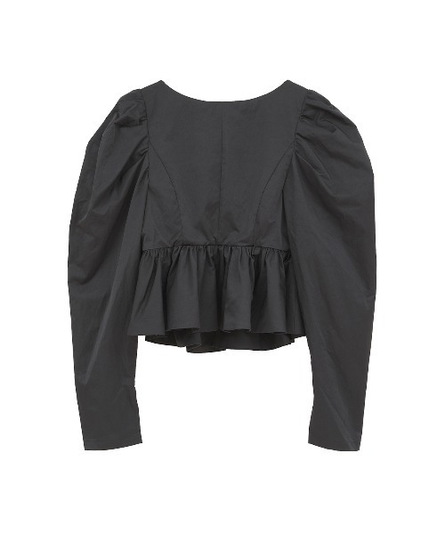 CLANE 26SS SHORT PEPLUM RIBBON TOPS ブラック SHORT PEPLUM RIBBON TOPS（シャツ/ブラウス）｜CLANE（クラネ）の