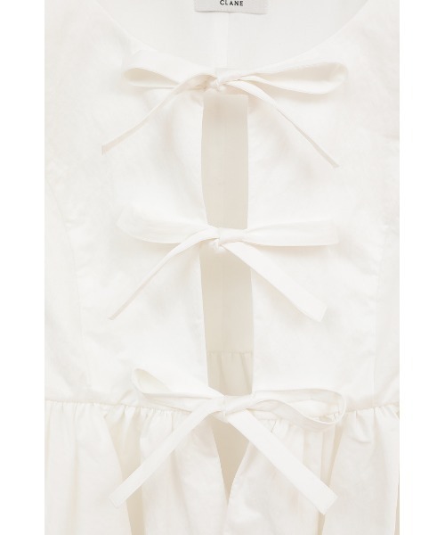 シャツ+ブラウス(長袖+七分) CLANE SHORT PEPLUM RIBBON TOPS SHORT PEPLUM RIBBON TOPS（シャツ/ブラウス）｜CLANE（クラネ）の