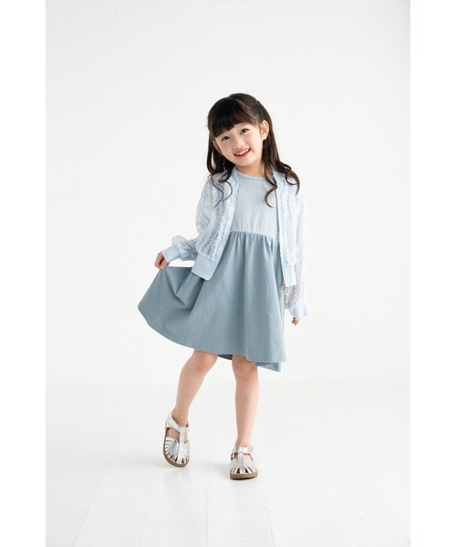 nino(ニノ)の「シアーフリル ZIPジャケット(その他アウター・キッズ・ライトブルー/ホワイト・150cm/140cm/130cm)」の5枚目の写真