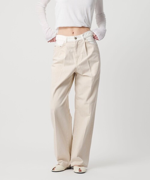 AEWEN MATOPH(イウエン マトフ)の「<AEWEN MATOPH>カラータックデニムパンツ(デニムパンツ・レディース・ナチュラル・36/34)」の1枚目の写真