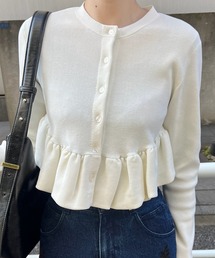 Ameri（アメリ）の「COMPACT BALLOON PEPLUM KNIT CARDIGAN（カーディガン/ボレロ）」