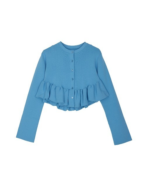 Ameri（アメリ）の「COMPACT BALLOON PEPLUM KNIT CARDIGAN（カーディガン/ボレロ・レディース・ブルー/ブラック/ホワイト・SMALL/MEDIUM）」の21枚目の写真