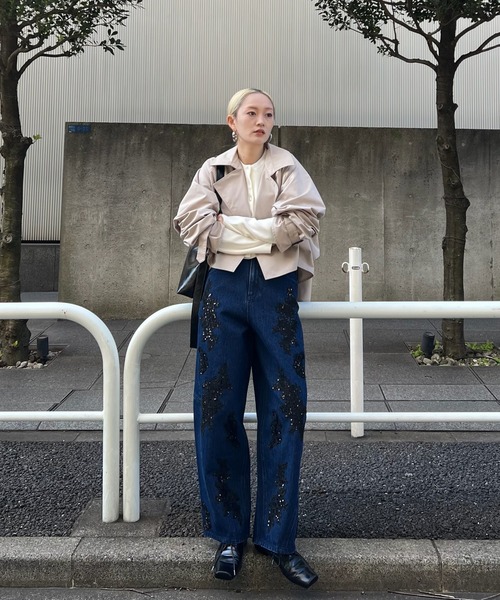 Ameri（アメリ）の「COMPACT BALLOON PEPLUM KNIT CARDIGAN（カーディガン/ボレロ・レディース・ブルー/ブラック/ホワイト・SMALL/MEDIUM）」の12枚目の写真