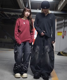 ATMARK（アットマーク）の「《２サイズ展開　/　UNISEX　》クロスロゴ刺繍　サーマル長袖Tシャツ（Tシャツ/カットソー）」