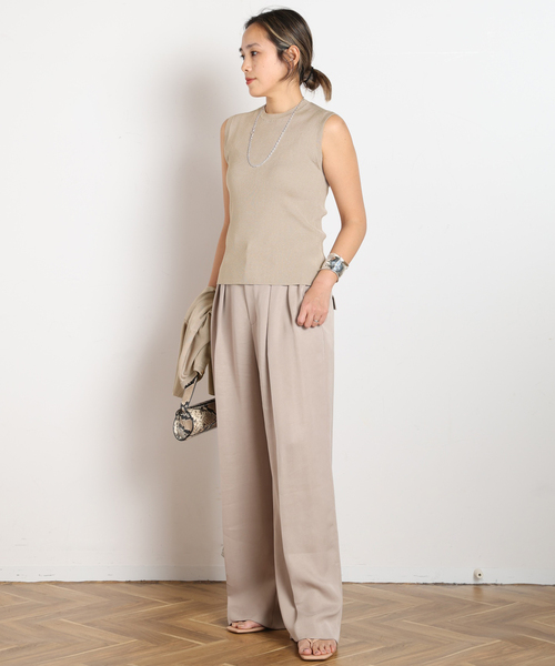 AP STUDIO（エーピーストゥディオ）の「Demure ノースリーブニット（ニット/セーター・レディース・ベージュ/キャメル/ブラック・FREE）」の6枚目の写真