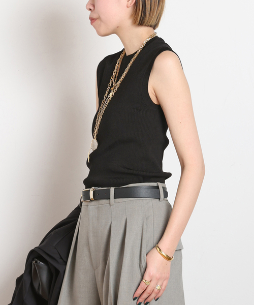 AP STUDIO（エーピーストゥディオ）の「Demure ノースリーブニット（ニット/セーター・レディース・ベージュ/キャメル/ブラック・FREE）」の9枚目の写真