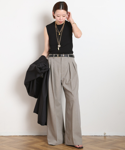 AP STUDIO（エーピーストゥディオ）の「Demure ノースリーブニット（ニット/セーター・レディース・ベージュ/キャメル/ブラック・FREE）」の11枚目の写真