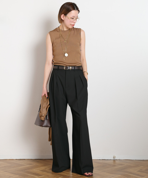 AP STUDIO（エーピーストゥディオ）の「Demure ノースリーブニット（ニット/セーター・レディース・ベージュ/キャメル/ブラック・FREE）」の16枚目の写真