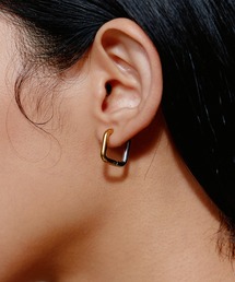 【novice】Hinged Bicolor Square Hoop Pierce［Stainless］