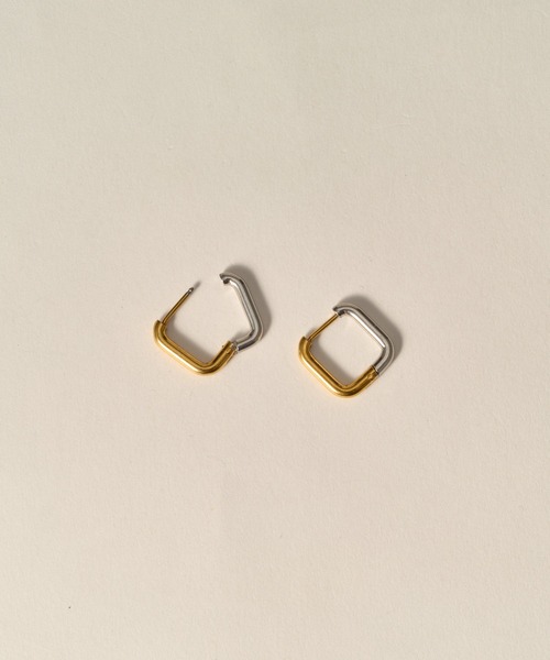 novice（ノーヴィス）の「【novice】Hinged Bicolor Square Hoop Pierce［Stainless］（ピアス（両耳用）・レディース・その他・FREE）」の2枚目の写真