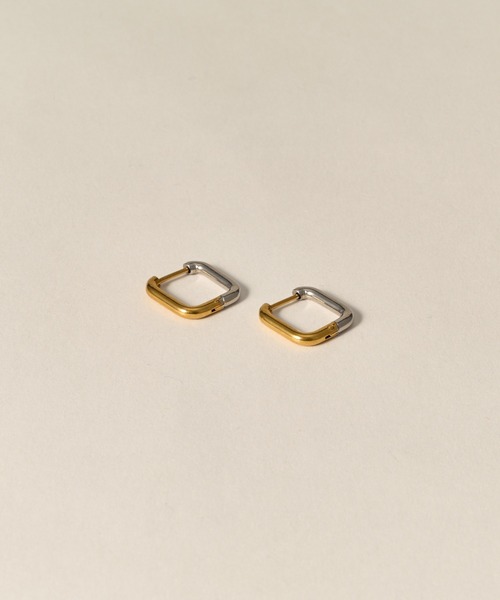 novice（ノーヴィス）の「【novice】Hinged Bicolor Square Hoop Pierce［Stainless］（ピアス（両耳用）・レディース・その他・FREE）」の3枚目の写真