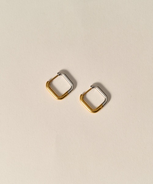 novice（ノーヴィス）の「【novice】Hinged Bicolor Square Hoop Pierce［Stainless］（ピアス（両耳用）・レディース・その他・FREE）」の6枚目の写真