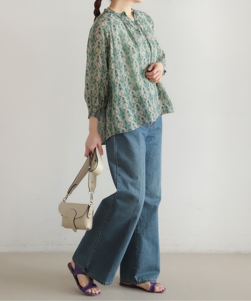 NOMBRE IMPAIR（ノンブルアンペール）の「【予約】シアーアラベスクPT　ピンタックブラウス（シャツ/ブラウス・レディース・グリーン/ブラウン・FREE）」の15枚目の写真